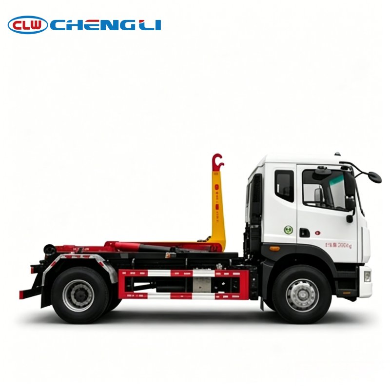 Dongfeng 18T hook-lift truck, complete side view
