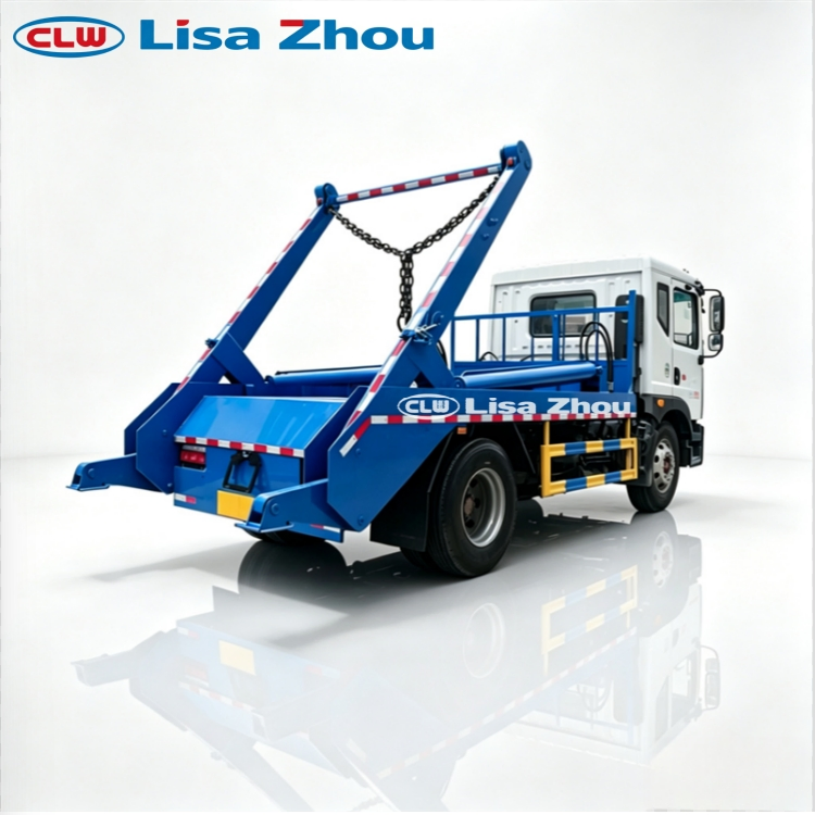 Chengli swing-arm garbage truck, rear three-quarter view