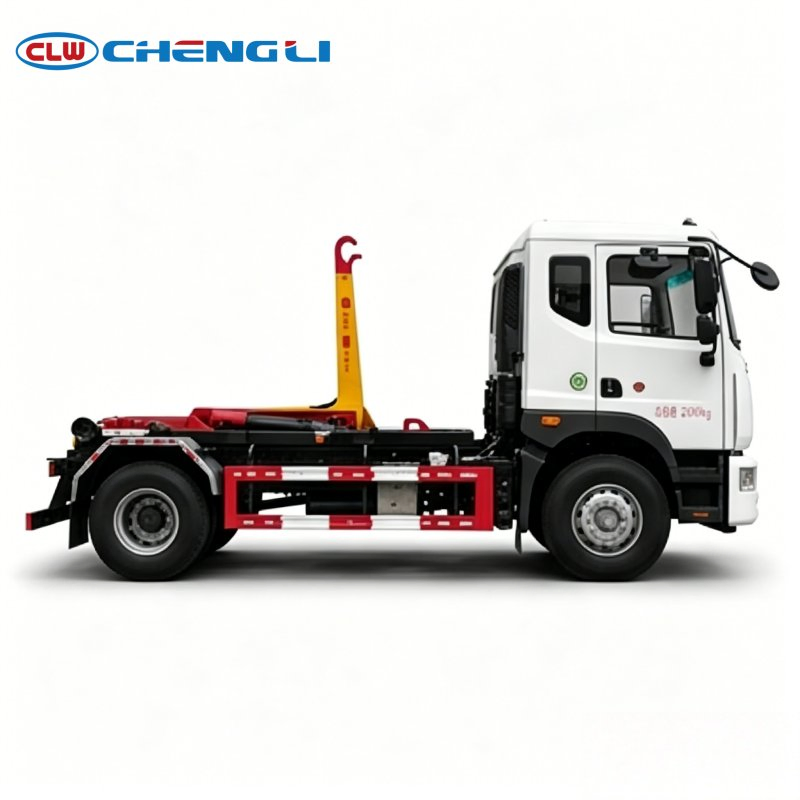 Dongfeng 18T hook-lift truck, front right view