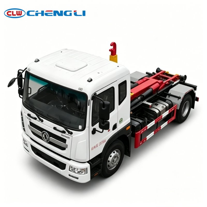 Dongfeng 18T hook-lift truck, rear left view