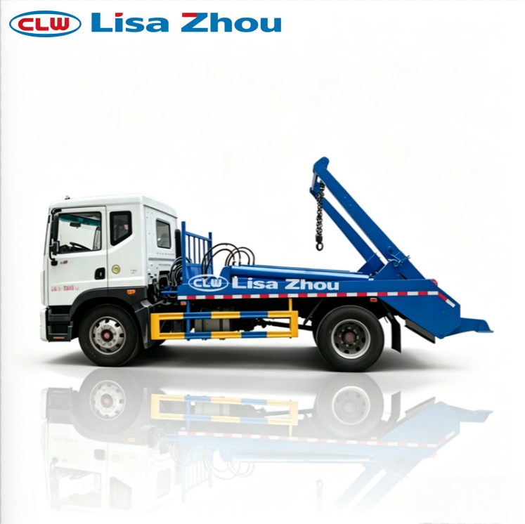 Chengli swing-arm garbage truck, side and arm view